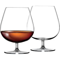 Large CRYSTAL Cognac Glasses - Hi Quality Cognac Balloon Glass Set of 2 - Perfect for Brandy- Whisky- Baileys